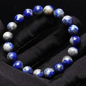 New! Genuine Natural Lapis Lazuli Beaded Bracelet
